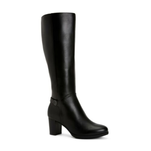 Giani Bernini Shoes - NEW Giani Bernini Women Block Heel Knee High Boots Adonnys Black Leather NIB